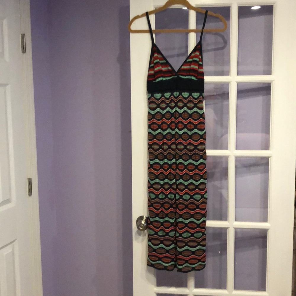 Missoni midi knit dress - red, navy, teal